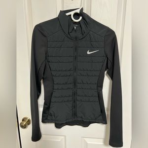 Women’s black full zip running jacket